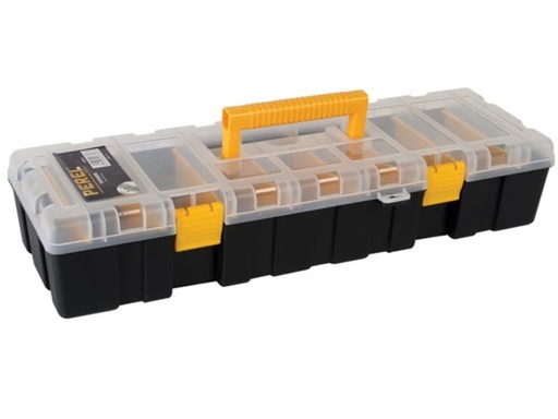 [OSB18VEL] Caja de almacenamiento, máx. 9 compartimentos, cubierta apilable, 460 x 160 x 90 mm, negro/amarillo. Mod. OSB18
