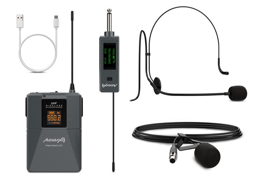 [10142668SIL] Micrófono de diadema inalámbrico UHF Audibax. Mod. Missouri Free Head UHF