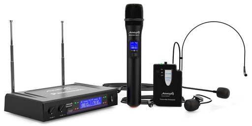 [10123930] Pack 2 micrófonos Mano y diadema inalámbricos VHF Audibax. Mod. Missouri 3000