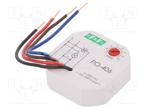 [PO406TME] Relé temporizador 10A 230VCA 1-15 min. Mod. PO-406