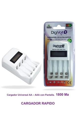 [QC2406NAT] Cargador baterías rápido AA/AAA Digivolt. Mod. QC-2406