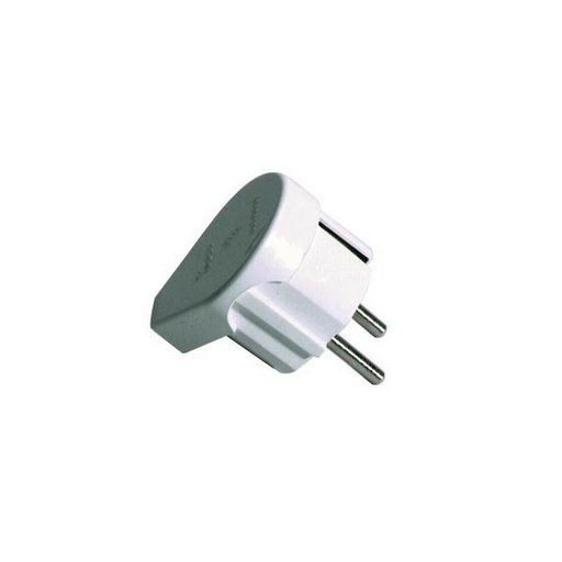 [40019ELK] Clavija bipolar toma tierra lateral 10/16A 250v blanco. Mod. 6566.