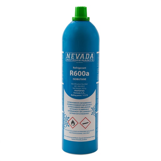 [REFR0600] Botella gas refrigerante isobutano R600a 420 GR. Mod. R600A
