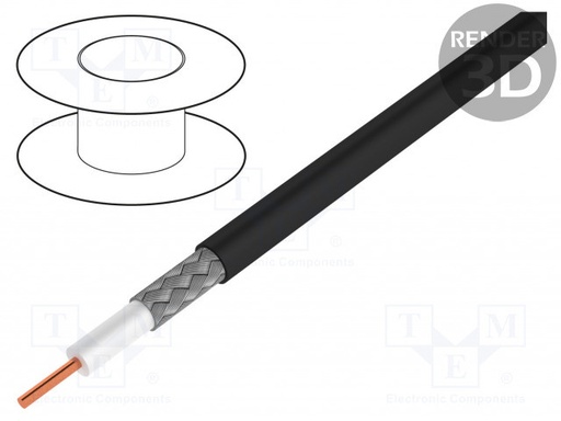[RG174U] Cable coaxial de acero cubierta de cobre. Mod. RG174U