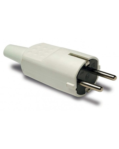 [1104BFAM] Clavija PVC goma 16A blanca Famatel. Mod. 1104-B
