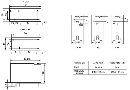 [RM963021351018] Relé electromagnético 18VCC 8A/250VCA. Mod. RM96-3021-35-1018