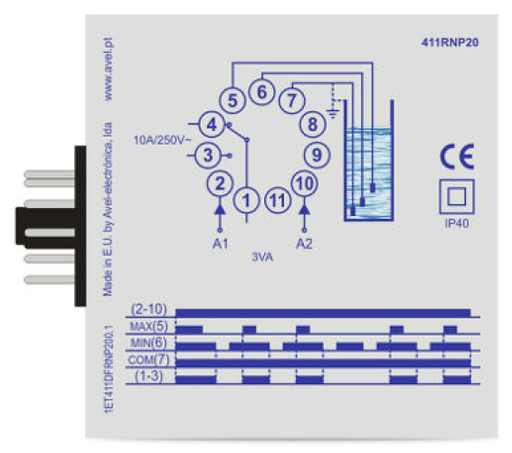 [RNPS0023] Relé Nivel Pozo 230V hidronivel AVEL. Mod. RNPS0-023