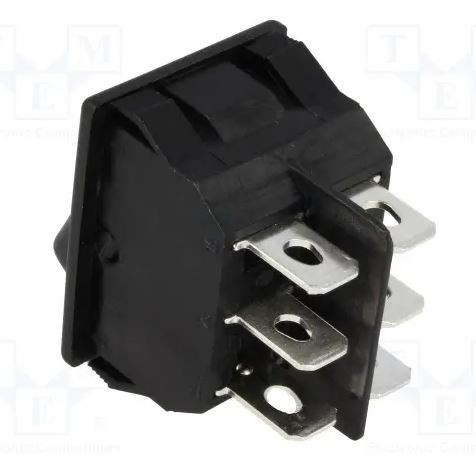 [RS13117CBB0TME] Interruptor 2 posciones ON-ON 6 terminales 10A 250VAC negro. Mod. RS13117CBB0