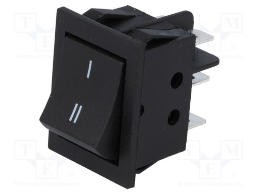 [RS2023C7BKTME] Conmutador bipolar 2 posciones ON-ON 15A/250VCA negro. Mod. 11405CN