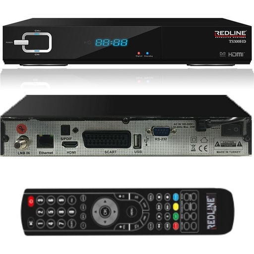 [RS300HD] Receptor Satélite Redline WIFI  + Cable HDMI +Antena. Mod. TS 300 HD PLUS