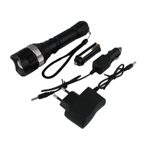 [SD0514VDR] LINTERNA RECARGABLE LED SANDA NEGRA CON SEÑALIZACION