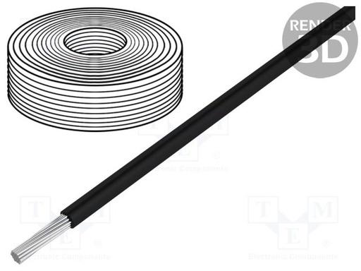 [HEAT125SC15BK] Cable SiF cuerda Cu 1,5mm2 silicona negro -60÷180°C 500V. Mod. SIF1.50-B