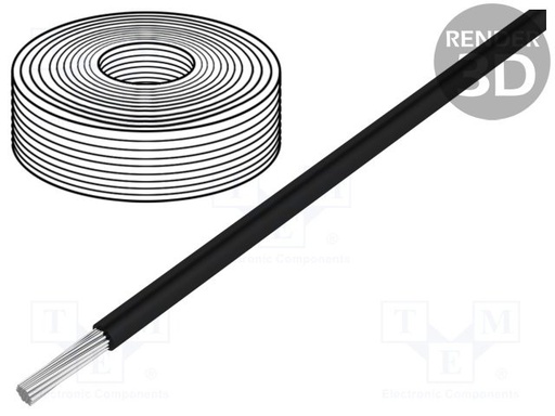 [SIF150B] Cable SiF cuerda Cu 1,5mm2 silicona negro -60÷180°C 500V. Mod. SIF1.50-B