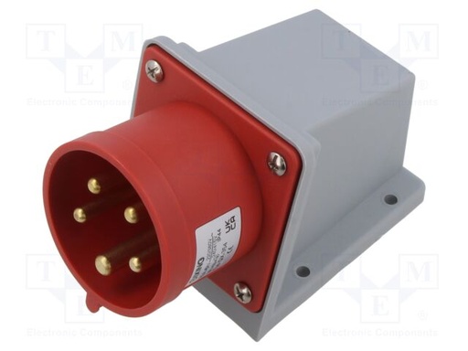 [QX354] Clavija macho superficie 3P+N+TT 32A 400V. Mod. QX-354