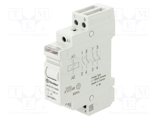 [202290120000] Relé biestable telerruptor 12VDC 2ctos Finder. Mod. 20.22.9.012