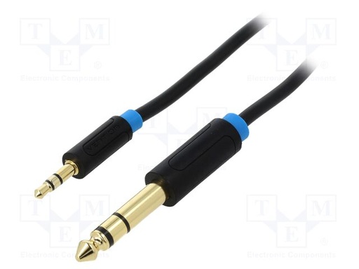 [BABBF] Conexión audio Jack 6.3 macho a Jack 3.5 macho estéreo 1 metro. Mod. BABBF