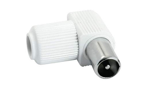 [SME23SUR] Conector TV macho acodado blanco. Mod. SME23