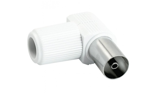 [SME24SUR] Conector TV hembra acodado blanco. Mod. SME24