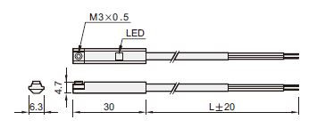 [SMT2DA5M] Sensor magnético Reed 2 hilos NO 5 metros. Mod. SMT.2D.A.5M