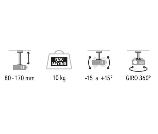 [SOP070PRB1ELM] Soporte universal de techo para proyectores. Mod. PJ1010TN