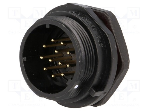 [SP2112P12TME] Conector macho chasis SP21 12 PIN IP68 soldar 500V. Mod. SP2112/P12