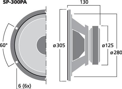 [SP300PAMON] Altavoces de graves Power 175 W 8 O. Mod. SP-300PA