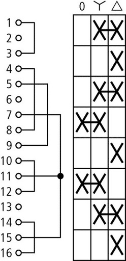 [T048410E] Conmutador de levas estrella-triángulo 3 posiciones 20A. Mod. T0-4-8410/E