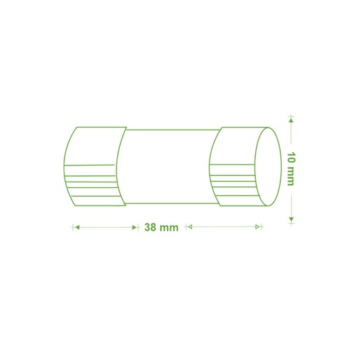[TE4017DAY] Fusible cerámico fotovoltaica 10x38mm 20A 1000VDC. Mod. F10D20