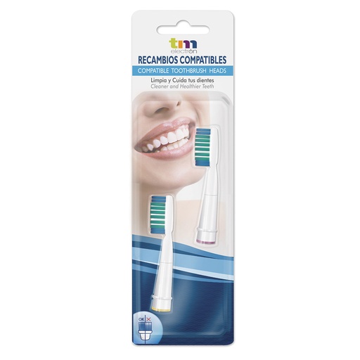 [TMBH212] Recambio genérico cepillo eléctrico oral x2. Mod. TMBH212
