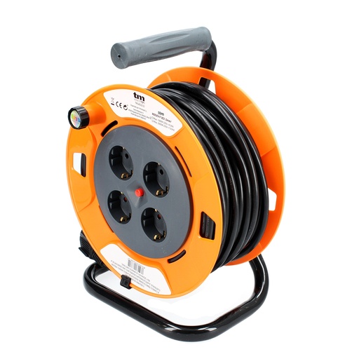 [100510004] Bobina enrollable de 50 metros y cuatro enchufes. Mod. TMUAD250