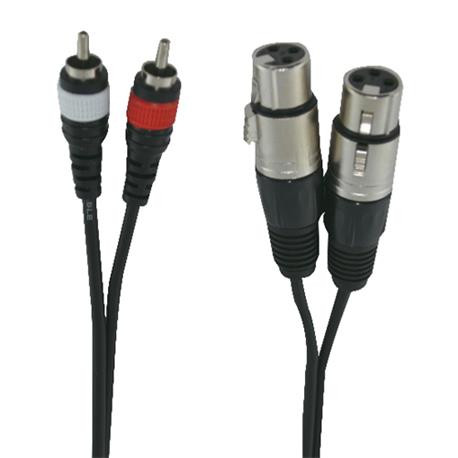 [TUC0275MCAL] Conexión audio 2 XLR hembra a 2 RCA macho 5 metros. Mod. 43105