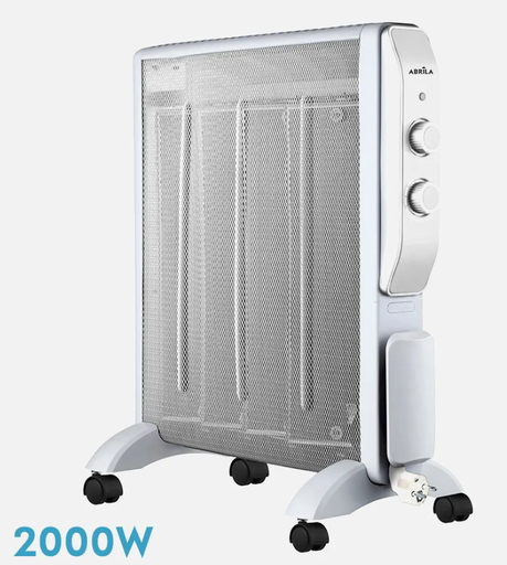 [202012074FAB] Radiador De Mica Abrigo 2000w 4elementos Blanco/plata. Mod. 202012074
