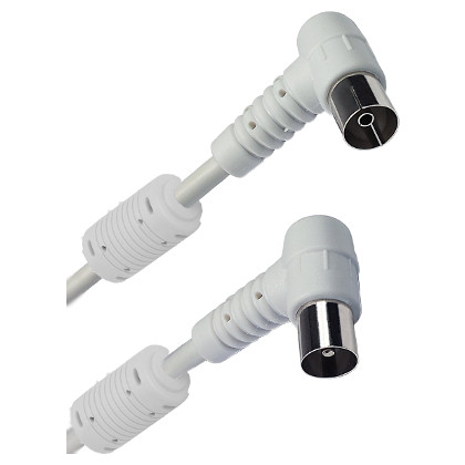 [TV4000040] CABLE DE ANTENA TV MACHO - HEMBRA ACODADOS Y FERRITAS 2.5M. Mod. CTA25BF