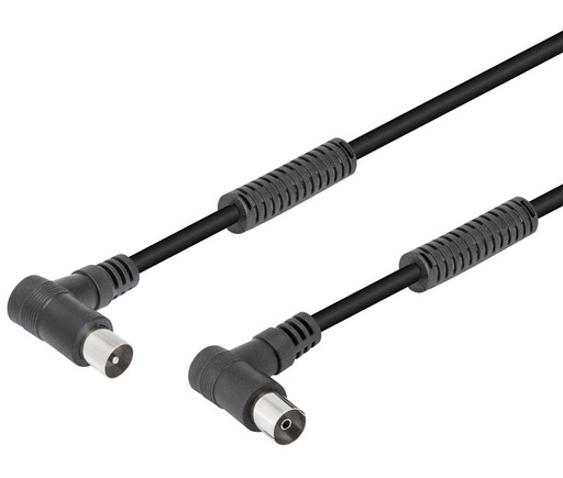 [TV4000041] CABLE DE ANTENA TV MACHO - HEMBRA ACODADOS Y FERRITAS 2.5M. Mod. CTA25NF