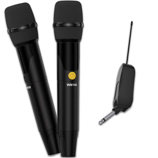 [WM100FSK] Pack de 2 Micrófonos Inalámbricos 2.4G Recargables HiFuture. Mod. WM100