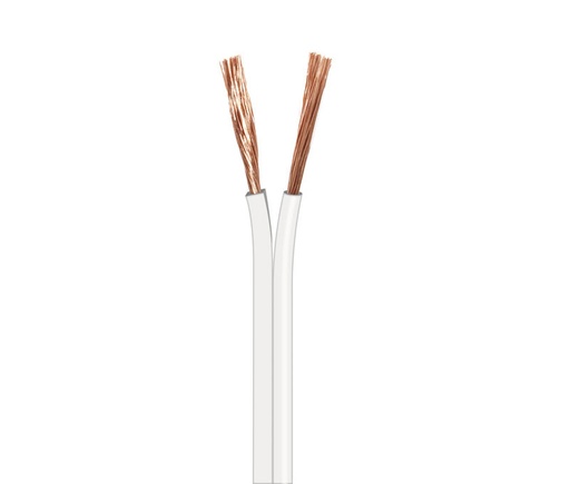 [CP02W] Cable para altavoz, Blanco polarizado 2X0.75 METRO. Mod. WIR9002