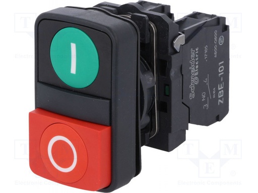 [XB5AL73415] Pulsador marcha paro 22mm rojo/verde Telemecanique. Mod. XB5 AL73415