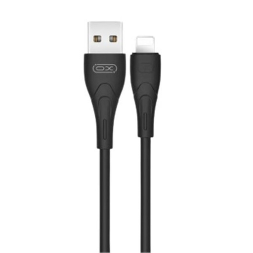 [XONB146LGBKENU] CABLE CARGA RÁPIDA USB A LIGHTNING SILICONA 2.4A 1M NEGRO XO. Mod. CU2183