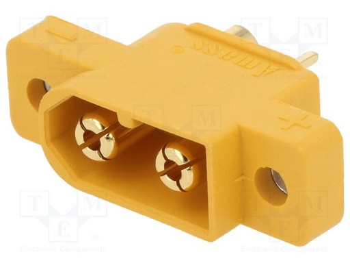 [XT60EMTME] Conector de alimentación DC XT60 macho chasis 2 pin. Mod. XT60E-M