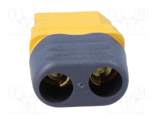 [XT60LFTME] Conector de alimentación DC XT60 hembra aéreo 2 pin. Mod. XT60HF
