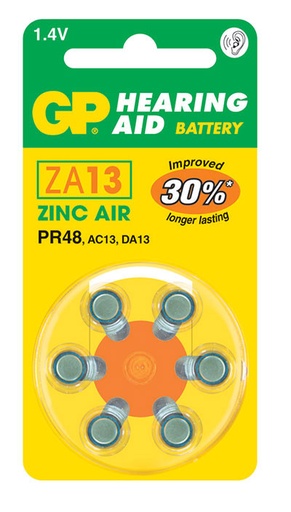 [ZA13GEN] Baterías para audífonos GP ZA13 (PR48)