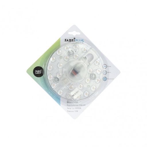 [166581213FAB] LED redondo repuesto 12W 230V 6000K 13x13x2.5cm 936lm. Mod. 166581213