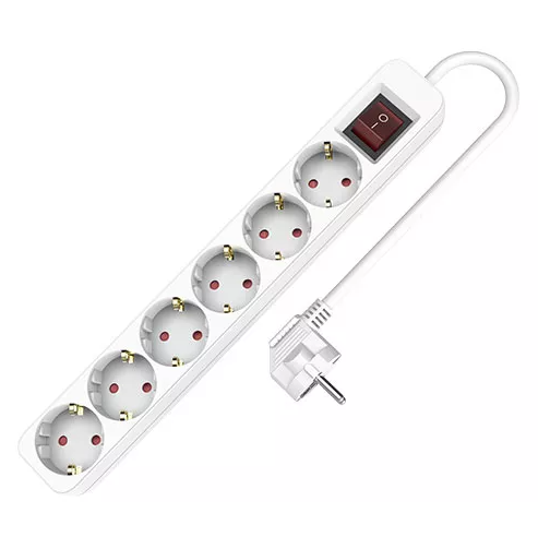 [36235EDH] Base múltiple 6 tomas con interruptor luminoso 1.5 metros. Mod. TMUAD506S