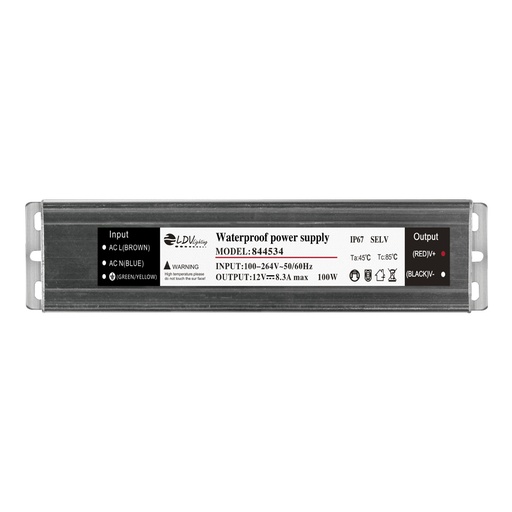 [844534LED] Fuente alimentación 24VDC 100W 4.2A IP67 LDV. Mod. 844534
