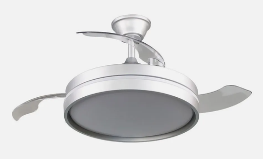 [239591374FAB] Ventilador de techo aspas retráctil 72W plata motor DC CCT Mandarín. Mod. 239591374