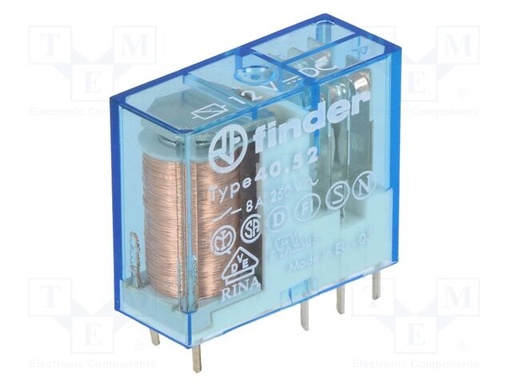 [40526012000] Relé electromagnético biestable 12VDC 8A 250VAC Finder. Mod. 40.52.6.012.000