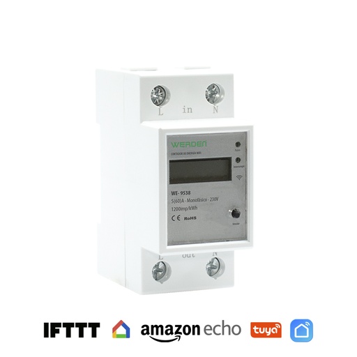 [WE9538DAY] Contador de energía monofásico Wifi Tuya. Mod. WE-9538