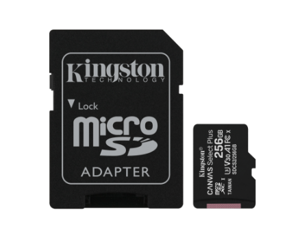 [SDCS2256GB] Tarjeta MicroSD + adaptador SD 256GB memoria flash KINGSTON. Mod. SDCS2/256GB