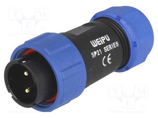 [SP2110P2] Conector macho 2 pin 30A IP68. Mod. SP2110/P2