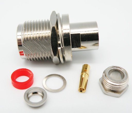 [2483ELG] Conector N hembra chasis roscar RG58. Mod. 2483